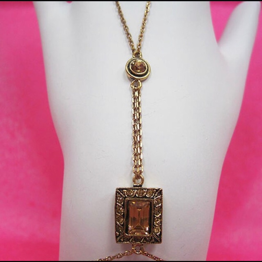 Antiqued Gold/Golden Topaz Harness Bracelet,NWT